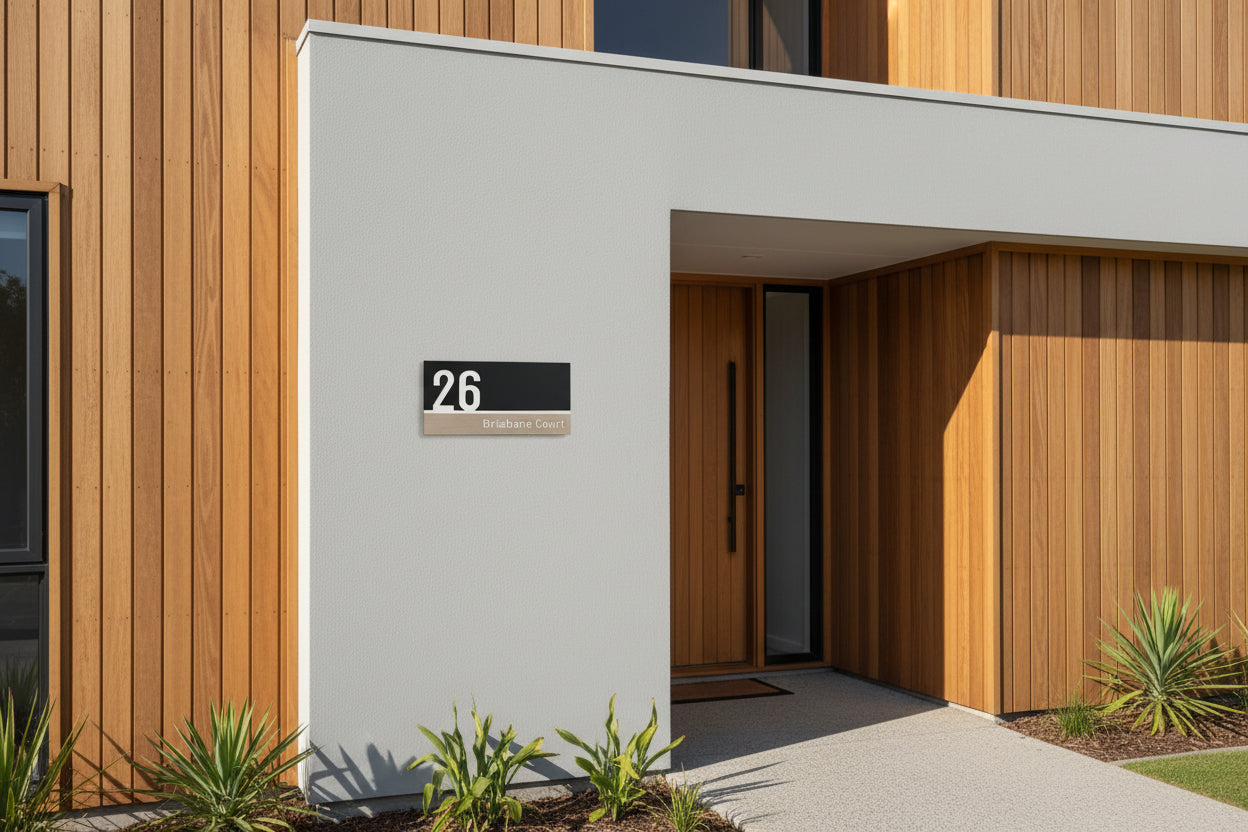 Square House Number Plaque - CALIFORNIA signs and Digits