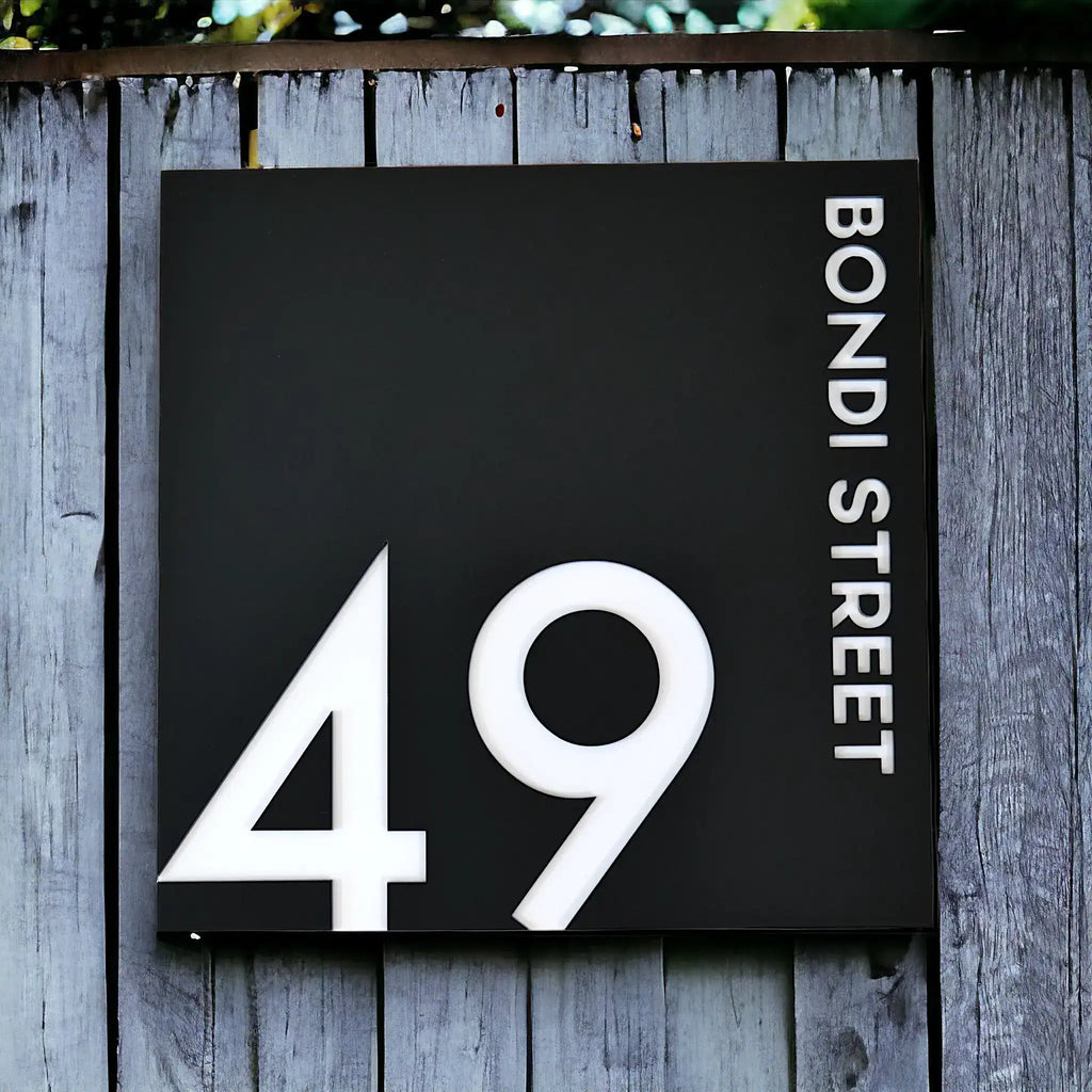 Unique House Number Plaque - BANKS