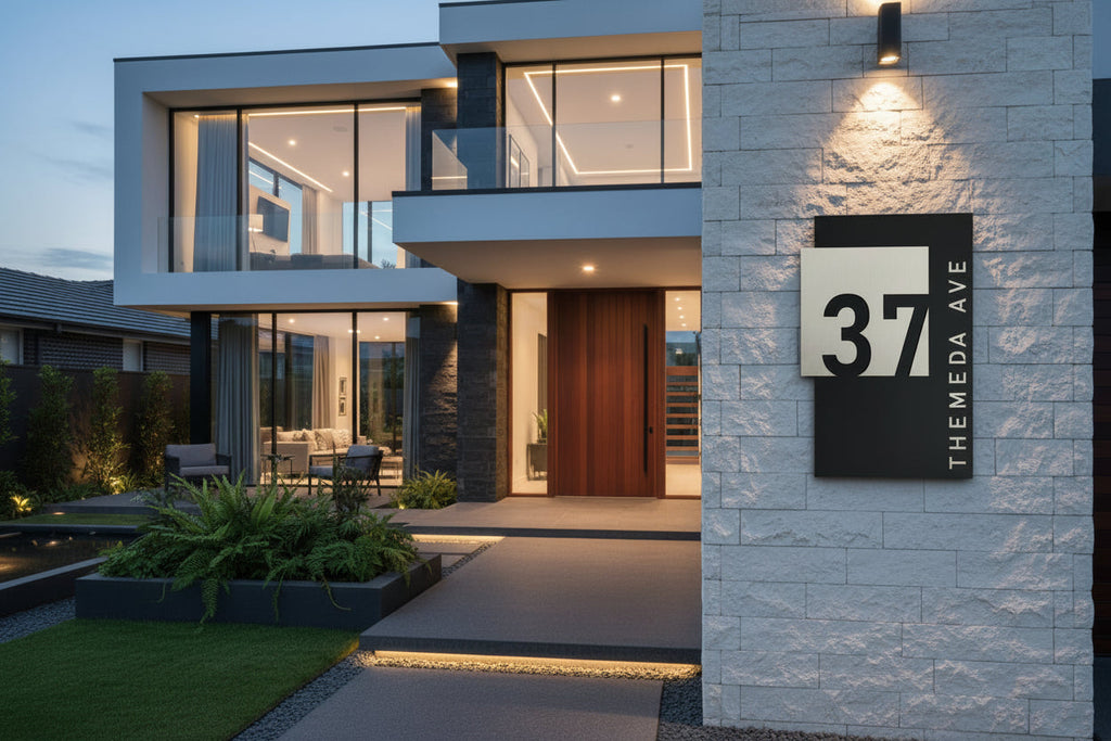 Modern Home Address Sign - APEX signs and Digits