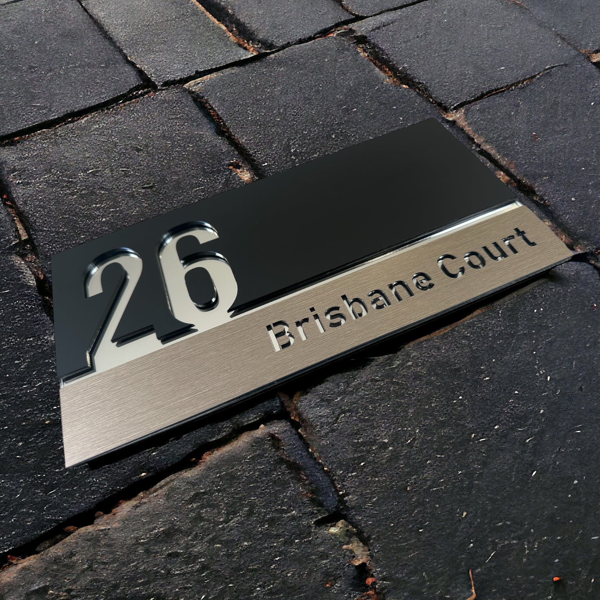Square House Number Plaque - CALIFORNIA signs and Digits
