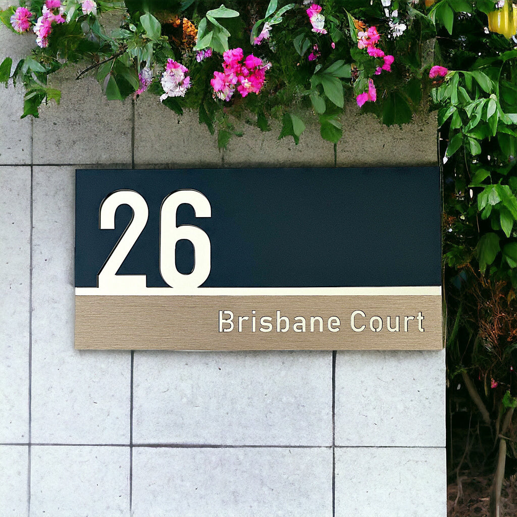 Square House Number Plaque - CALIFORNIA signs and Digits