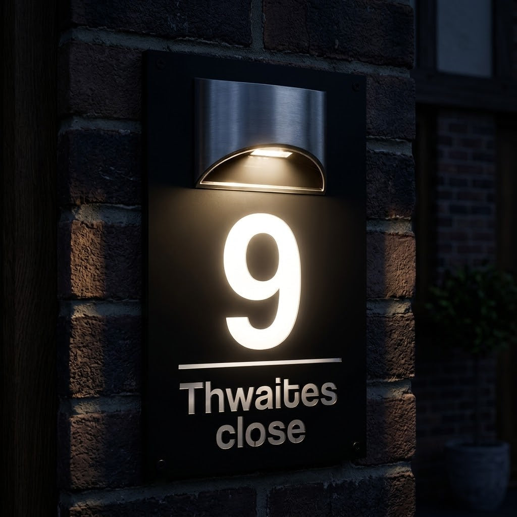 Solar Powered House Sign- BRIGTH signs and Digits