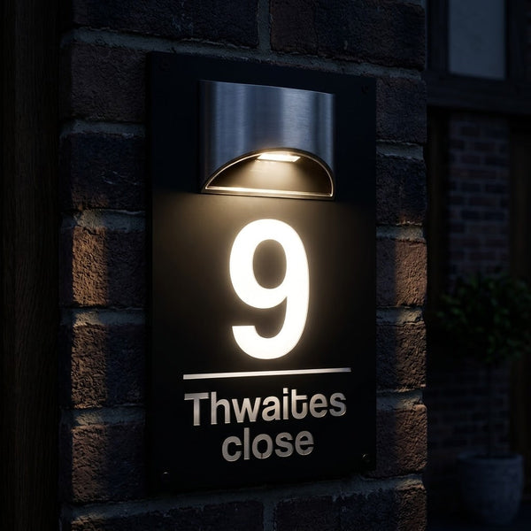 Solar Powered House Sign- BRIGTH signs and Digits