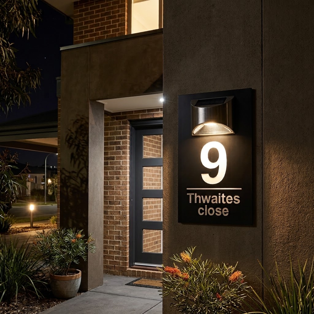 Solar Powered House Sign- BRIGTH signs and Digits