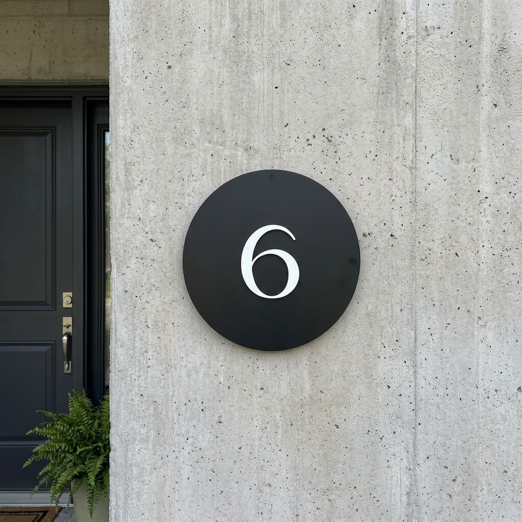 Letter Box, Door Number, Number Only - CIRCLE signs and Digits