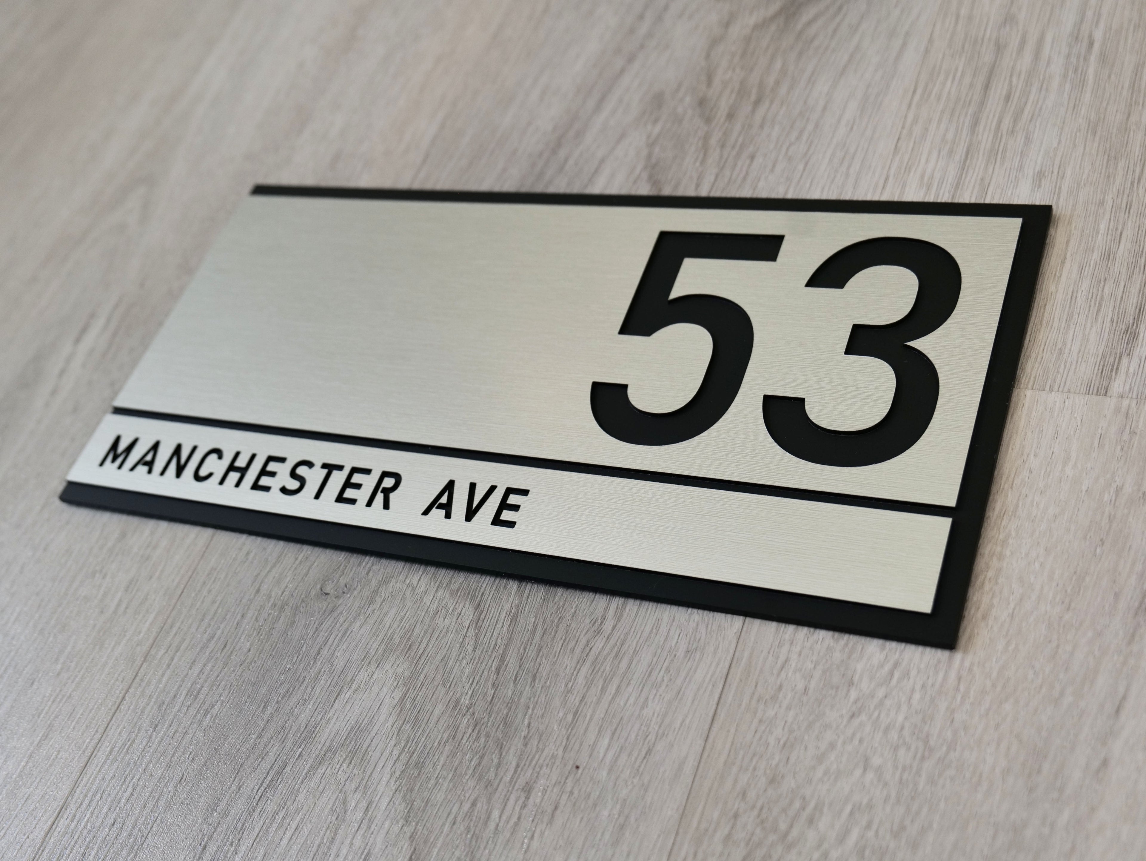 Silver Rectangle House Number Plaque - VIVID  - ZENITH signs and Digits