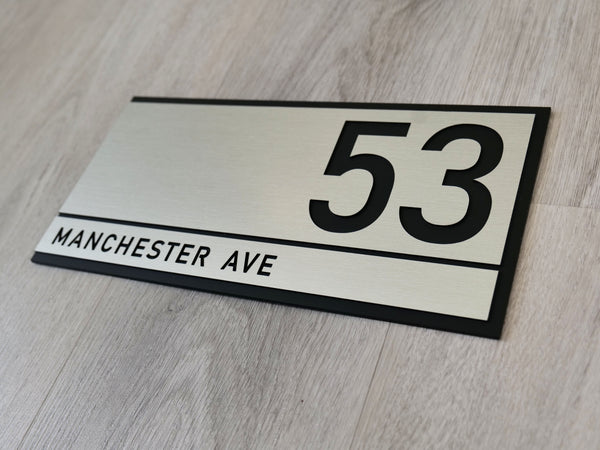 Silver Rectangle House Number Plaque - VIVID  - ZENITH signs and Digits