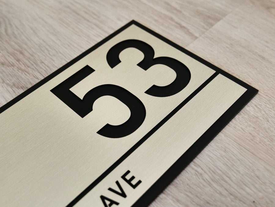 Silver Rectangle House Number Plaque - VIVID  - ZENITH signs and Digits