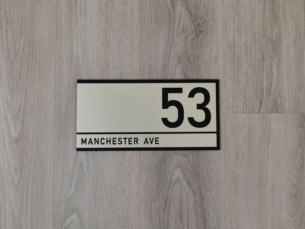 Silver Rectangle House Number Plaque - VIVID  - ZENITH signs and Digits