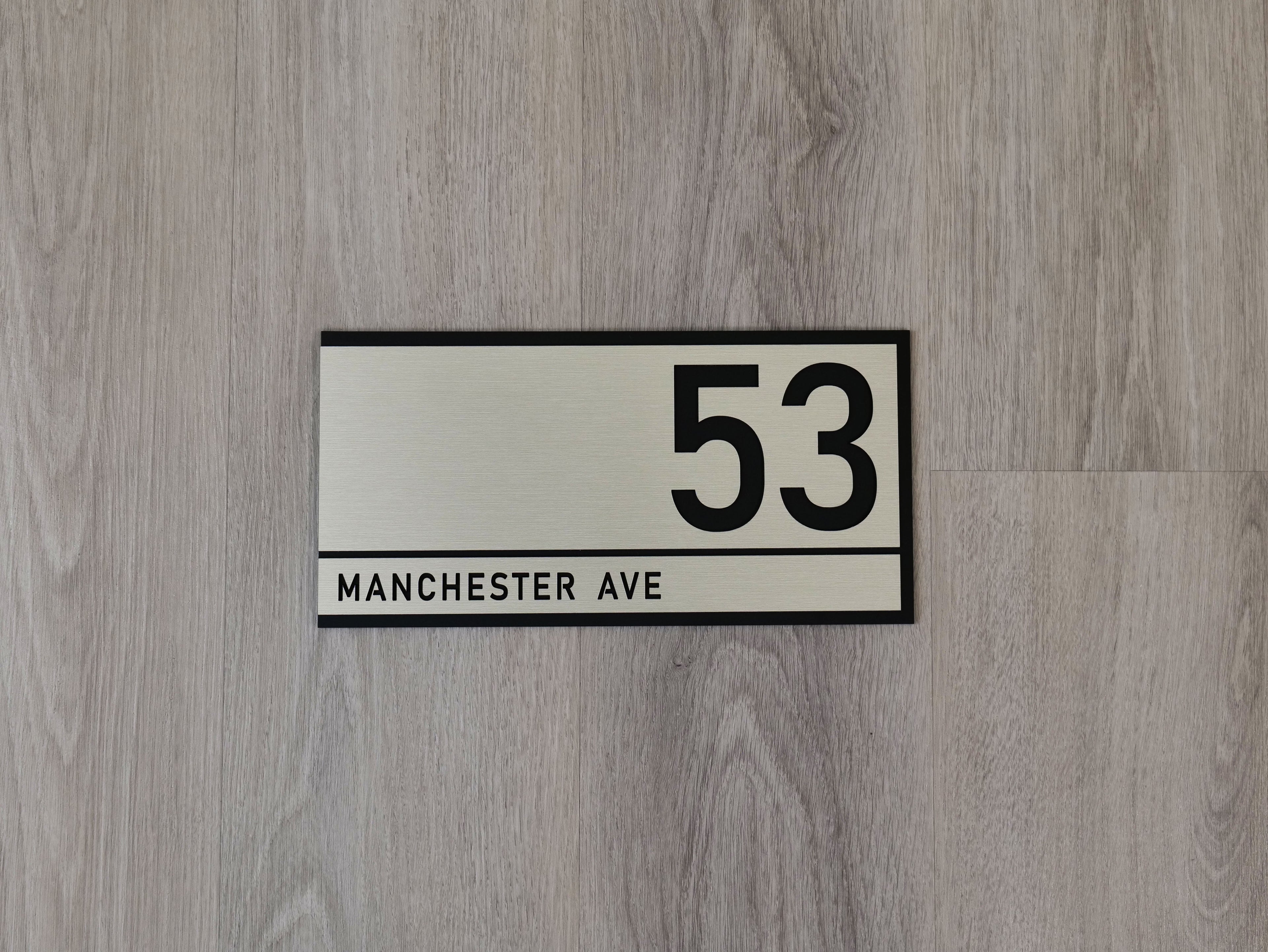 Silver Rectangle House Number Plaque - VIVID  - ZENITH signs and Digits