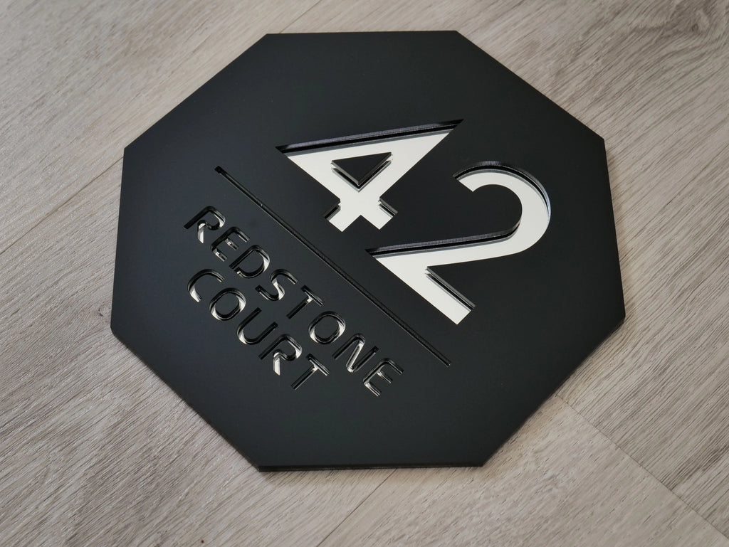 Beautiful House Number Plaque - HEX signs and Digits