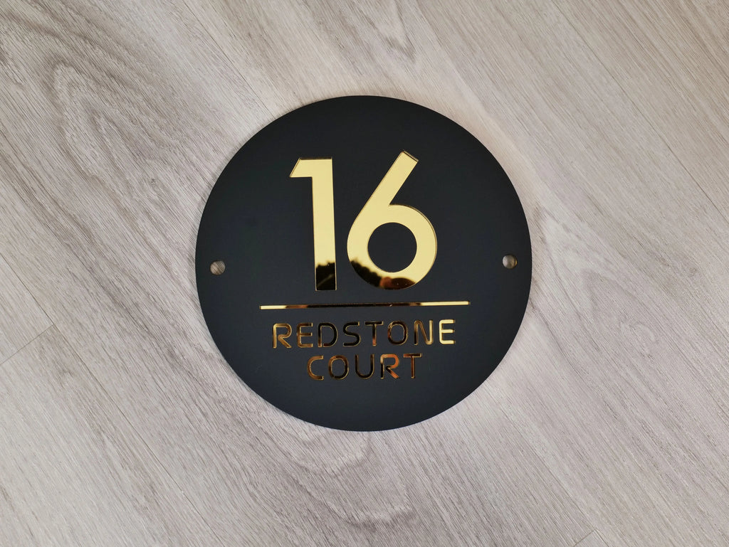 Beautiful House Number Plaque - Circle signs and Digits