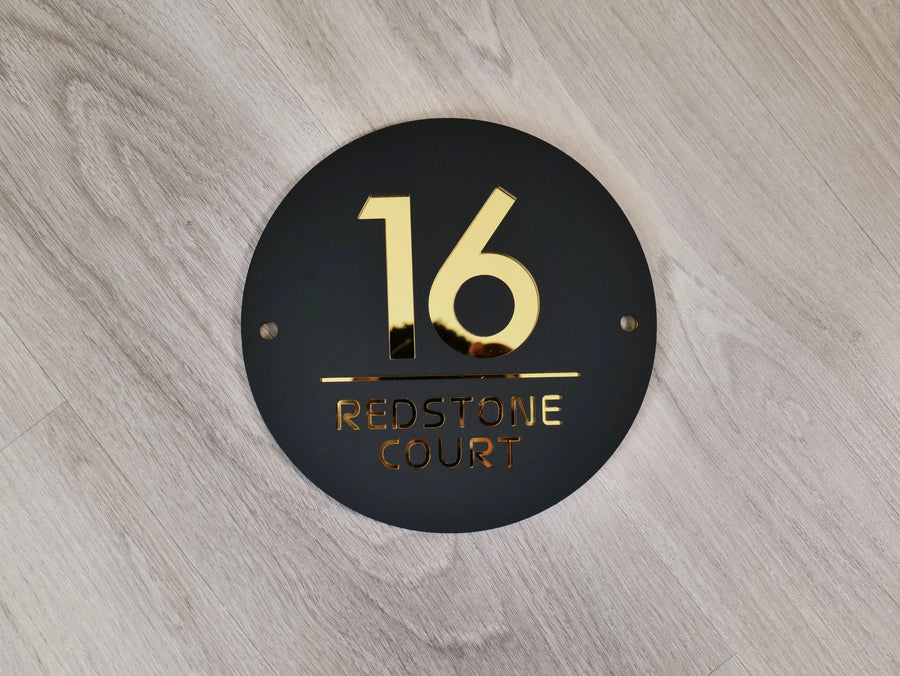 Beautiful House Number Plaque - Circle signs and Digits