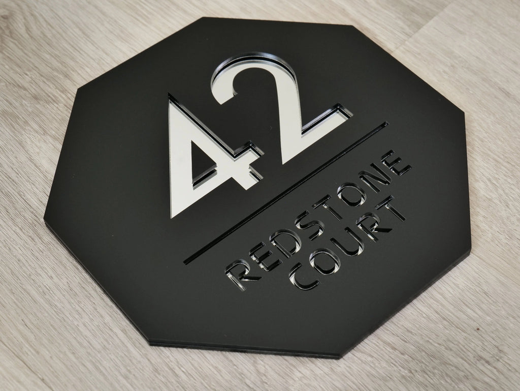 Beautiful House Number Plaque - HEX signs and Digits