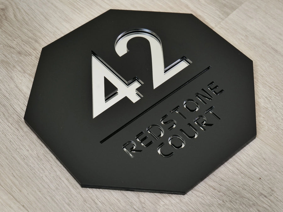 Beautiful House Number Plaque - HEX signs and Digits