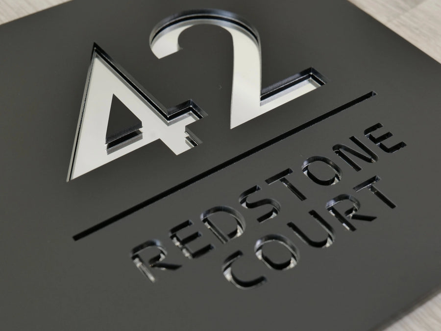 Beautiful House Number Plaque - HEX signs and Digits