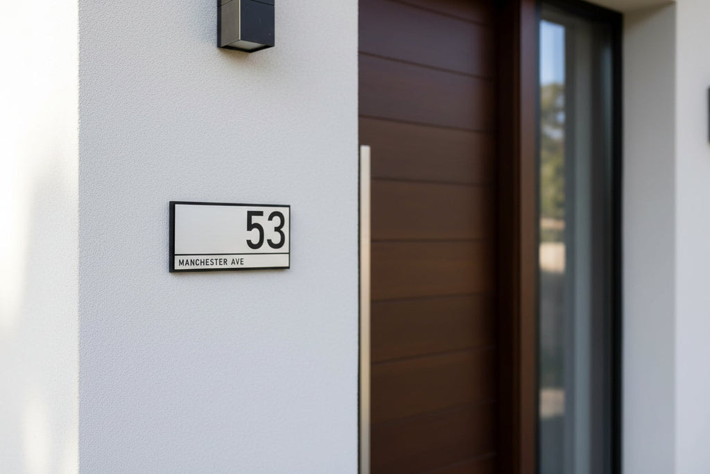 Silver Rectangle House Number Plaque - VIVID  - ZENITH signs and Digits