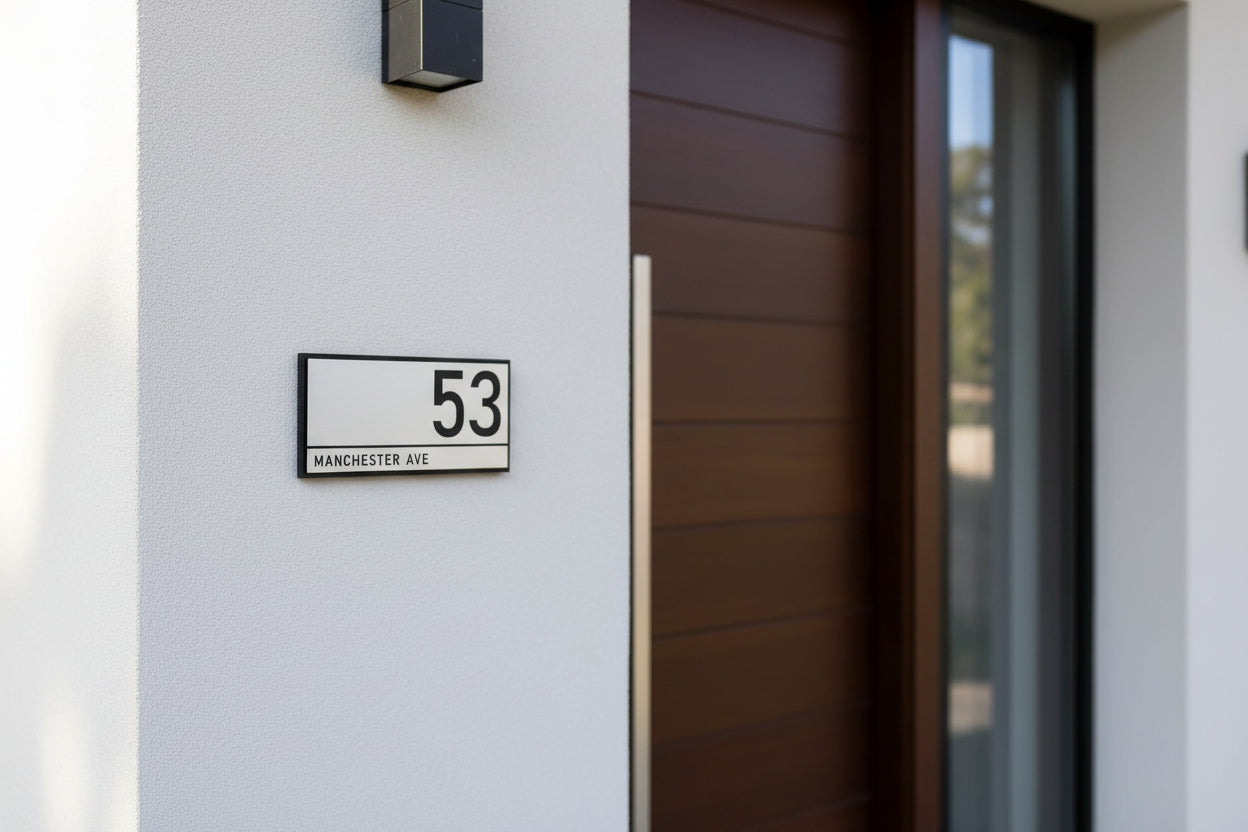 Silver Rectangle House Number Plaque - VIVID  - ZENITH signs and Digits