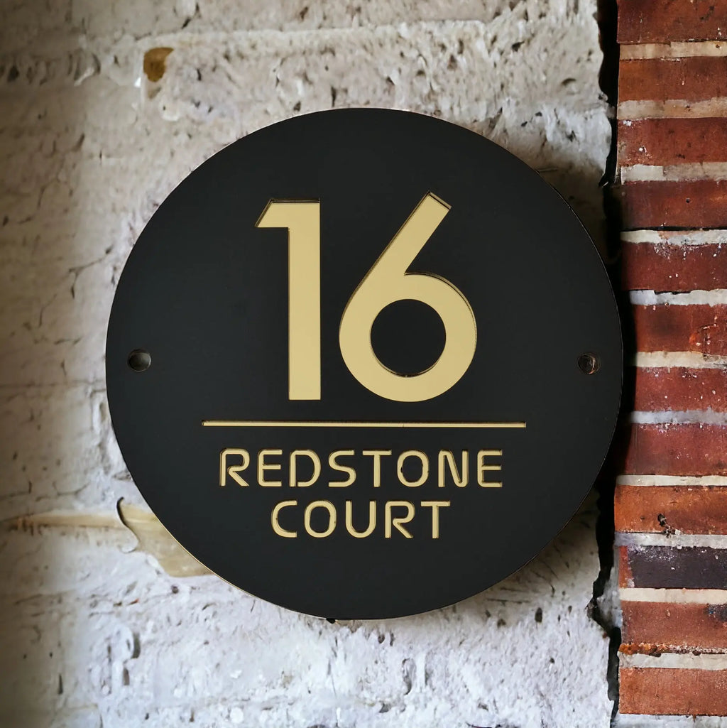 Beautiful House Number Plaque - Circle signs and Digits