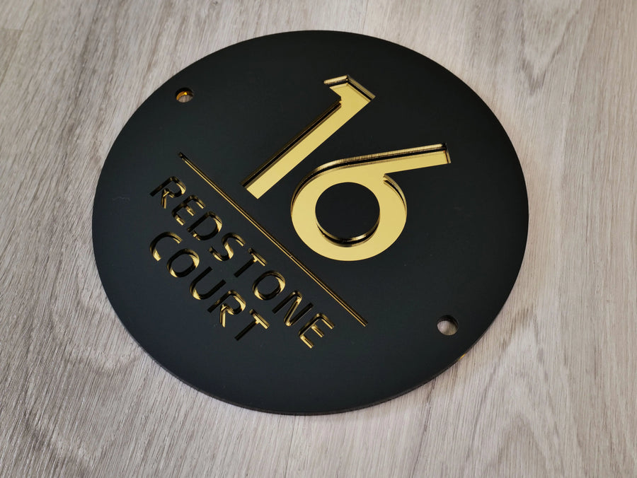 Beautiful House Number Plaque - Circle signs and Digits